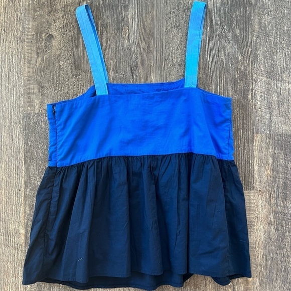 New LOFT Colorblock Peplum Cami Cornflower Blue - Picture 4 of 7